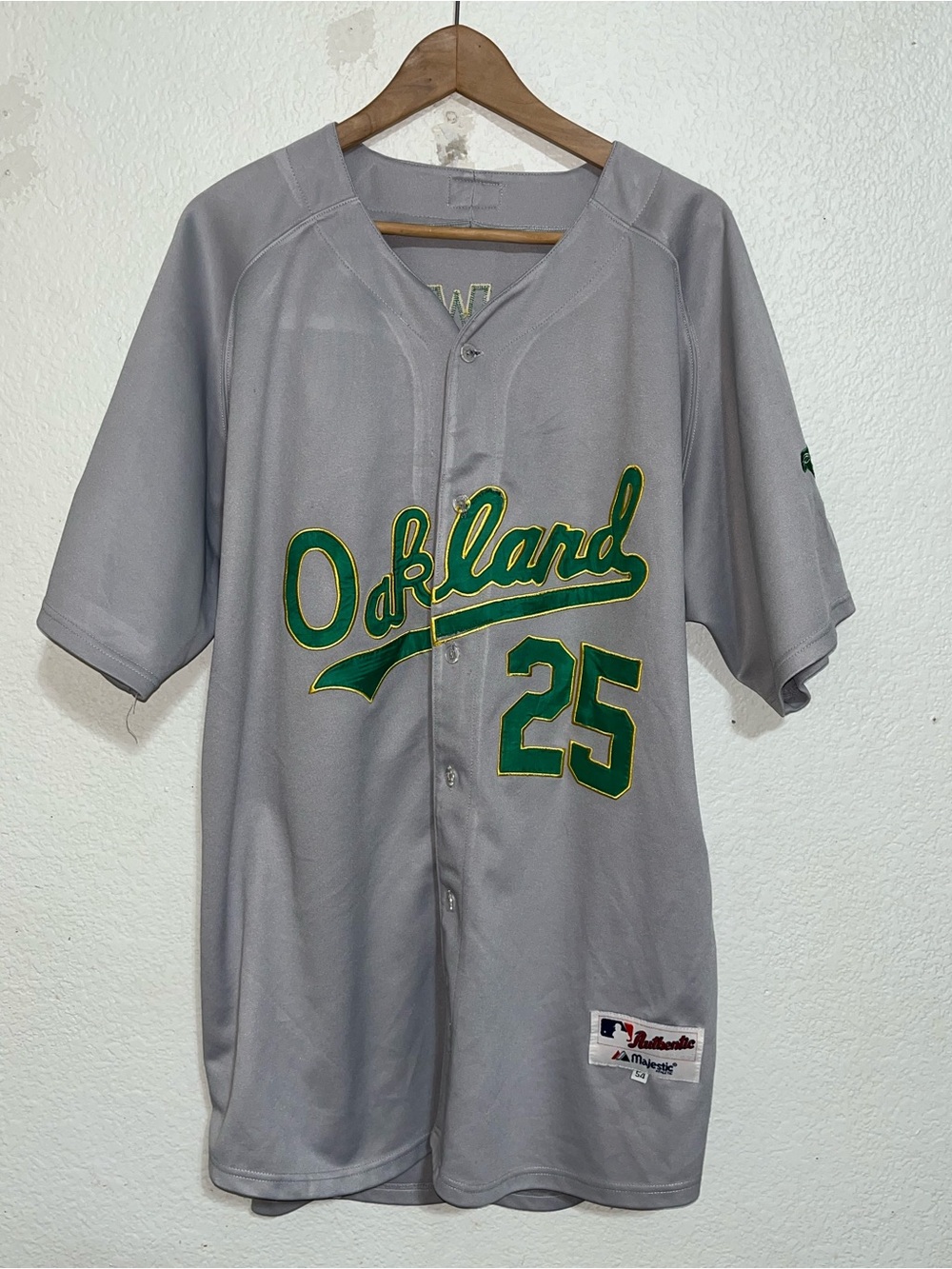 Majestic Mark McGwire Oakland Athletics 1989 World Series grey road jersey